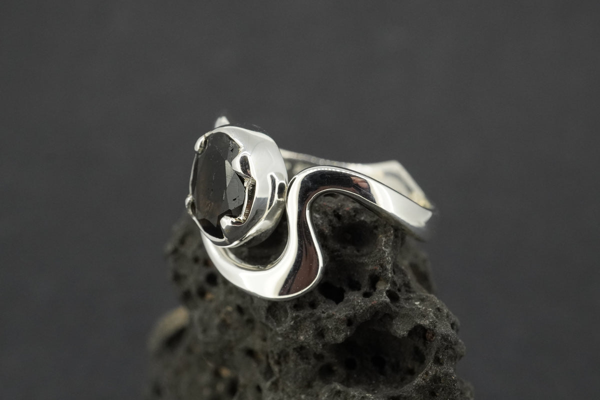 Cairngorm Quartz Sterling Silver Wave Ring