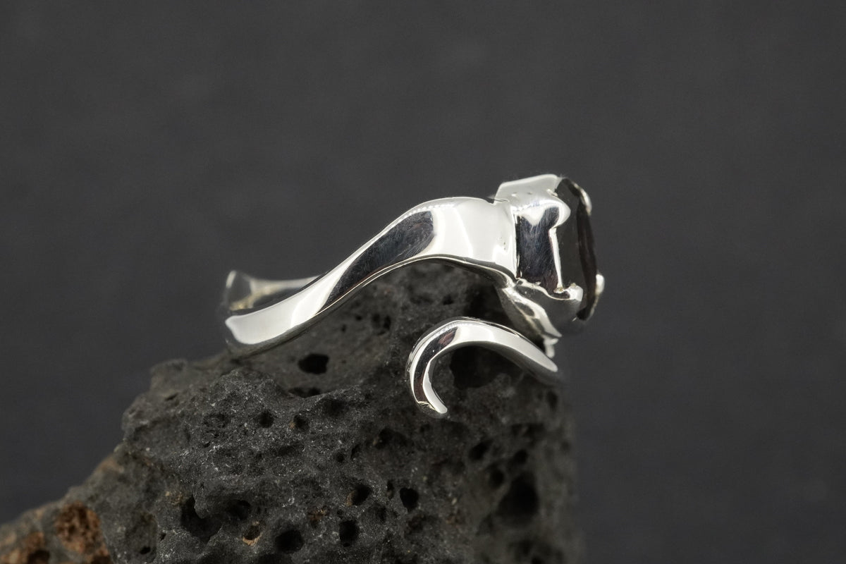 Cairngorm Quartz Sterling Silver Wave Ring