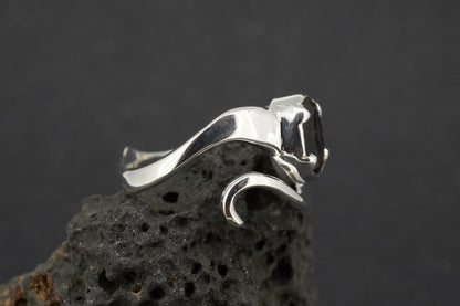 Cairngorm Quartz Sterling Silver Wave Ring