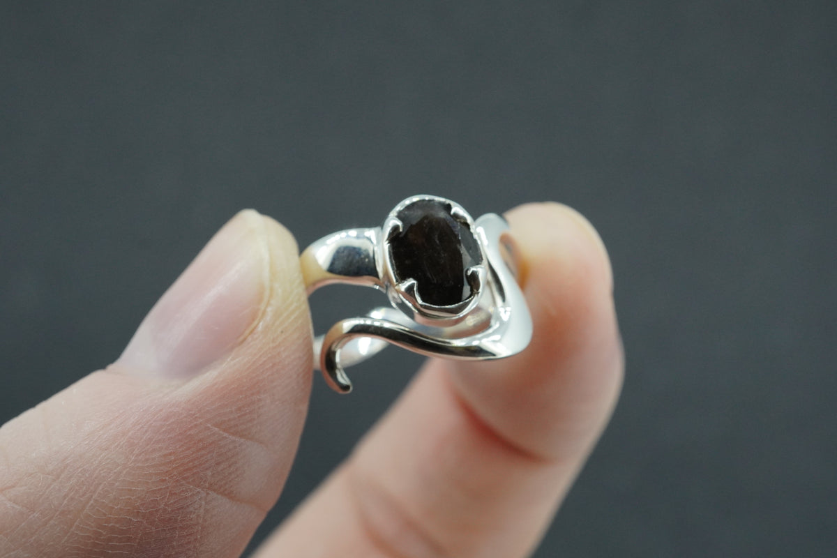 Cairngorm Quartz Sterling Silver Wave Ring