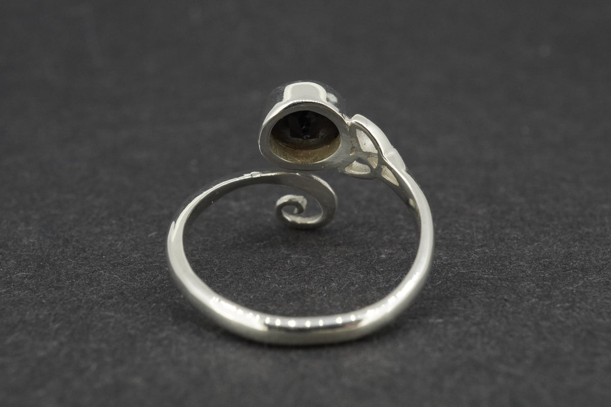 Cairngorm Quartz Sterling Silver Trnity Round Ring