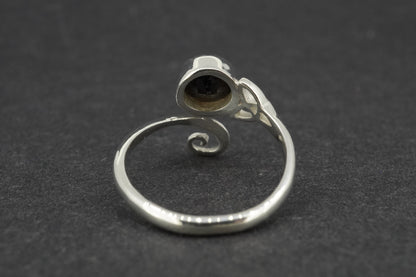 Cairngorm Quartz Sterling Silver Trnity Round Ring