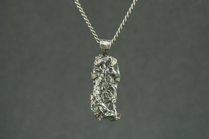 Meteorite Sterling Silver Long Pendant