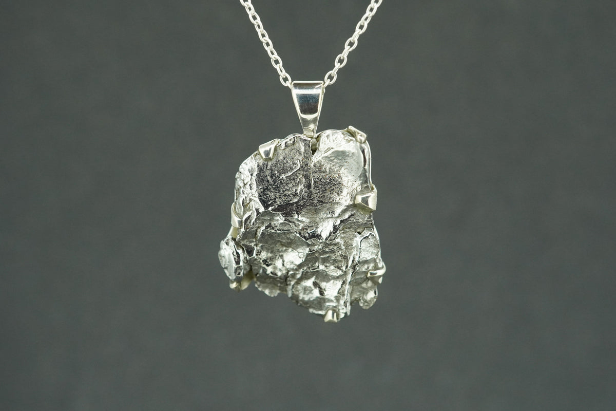 Meteorite Sterling Silver Medium Pendant
