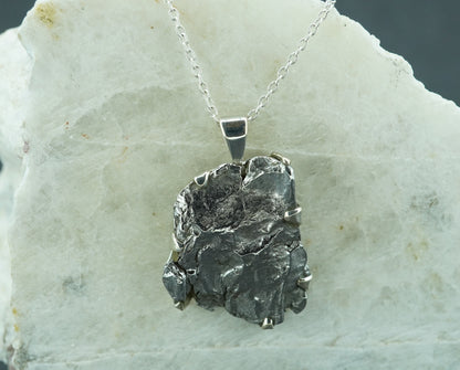 Meteorite Sterling Silver Medium Pendant