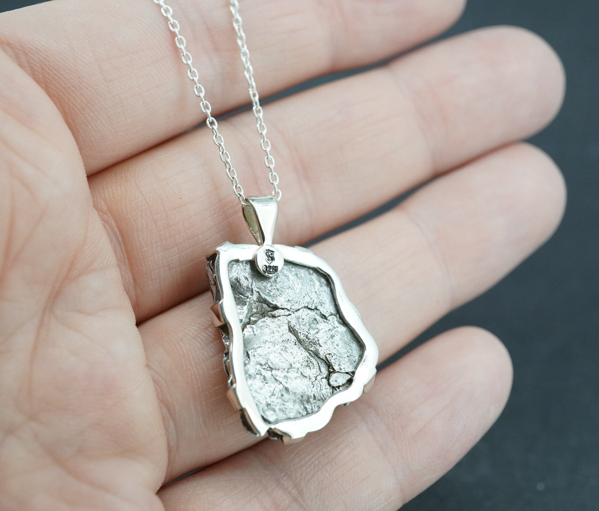 Meteorite Sterling Silver Medium Pendant