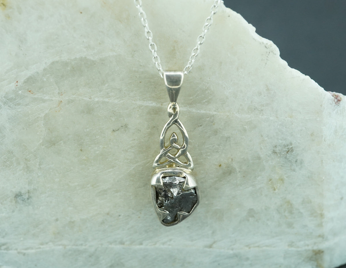 Meteorite Sterling Silver Small Celtic Pendant
