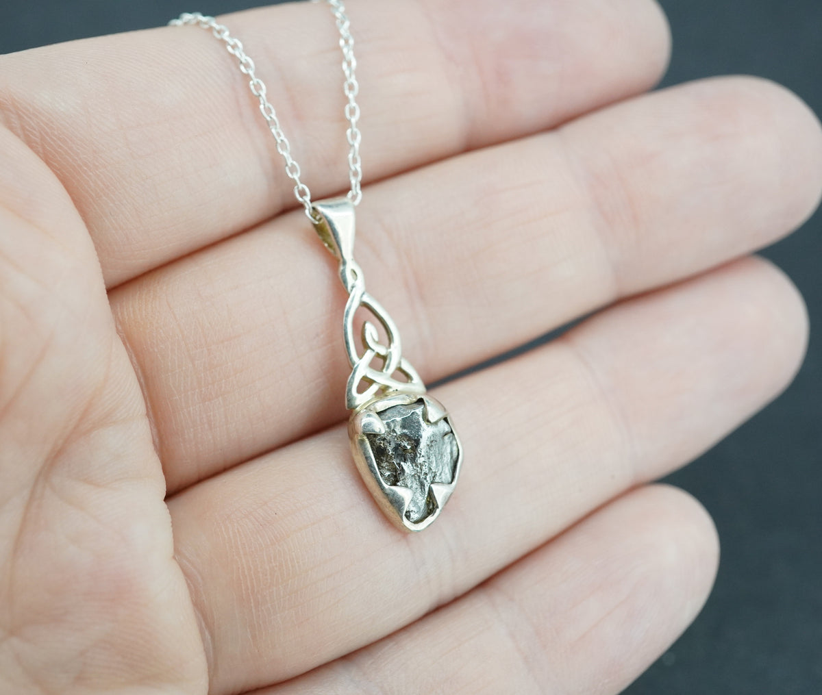 Meteorite Sterling Silver Small Celtic Pendant