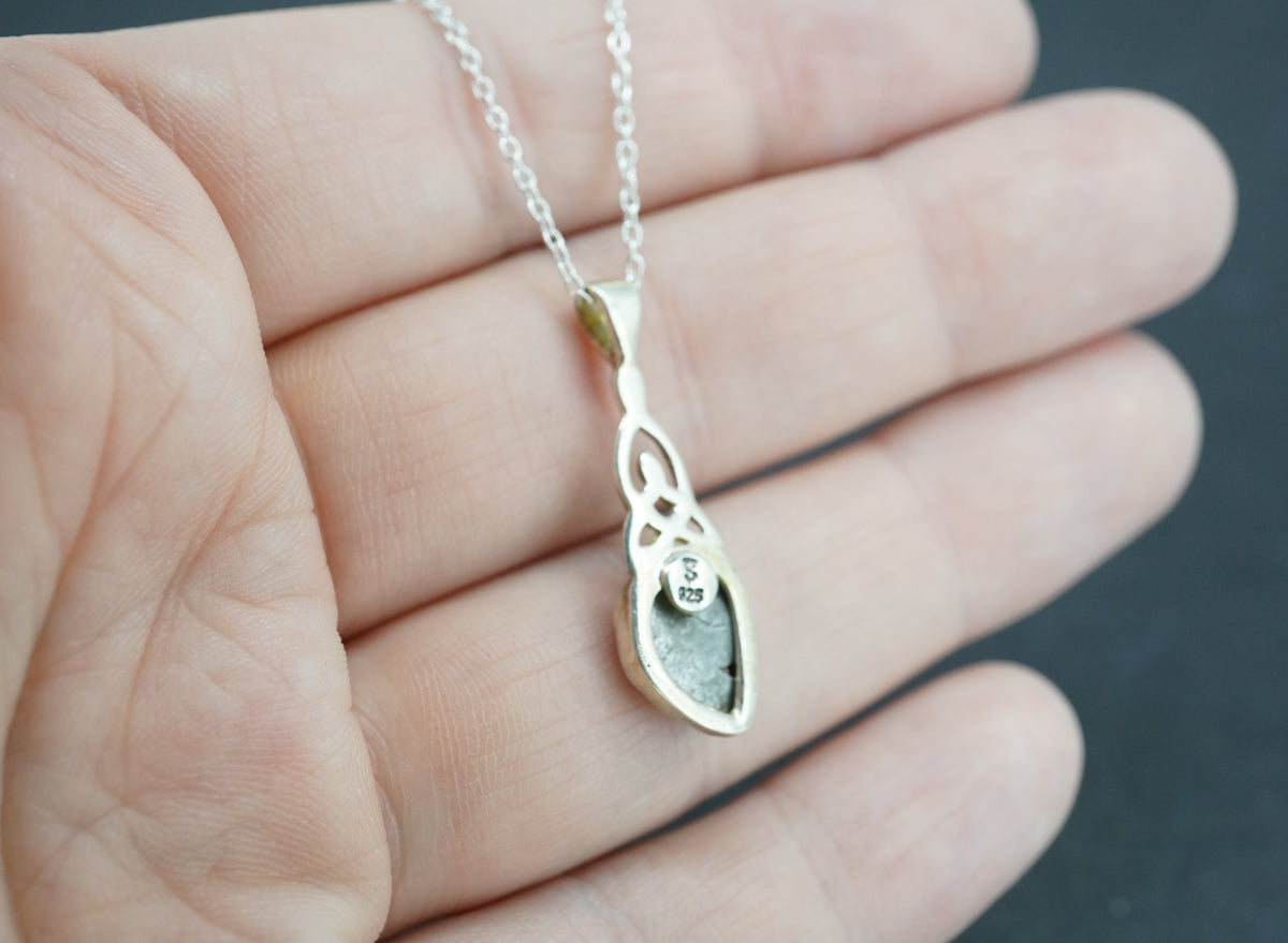 Meteorite Sterling Silver Small Celtic Pendant