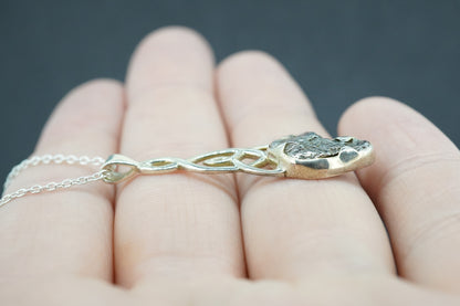 Meteorite Sterling Silver Medium Celtic Pendant