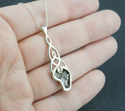 Meteorite Sterling Silver Medium Celtic Pendant