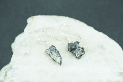 Meteorite Sterling Silver Small Drop Earrings