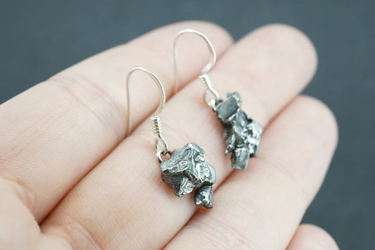 Meteorite Sterling Silver Drop Earrings