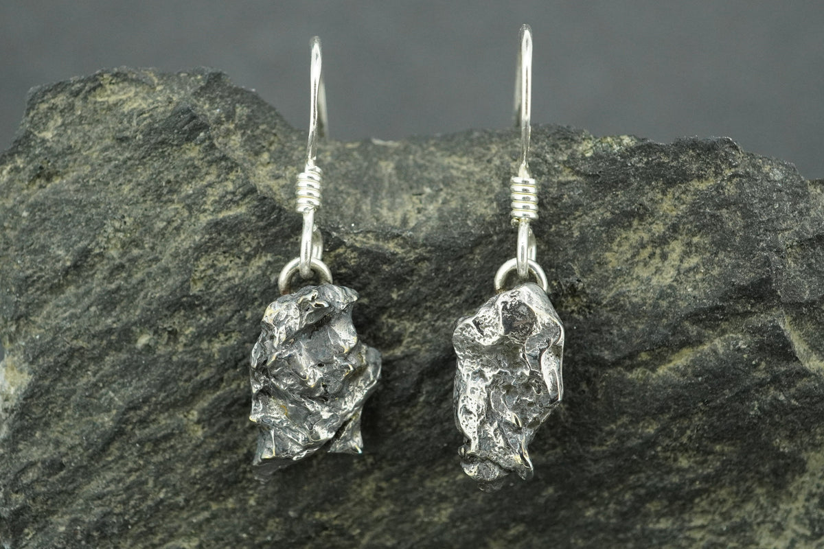 Meteorite Sterling Silver Medium Drop Earrings