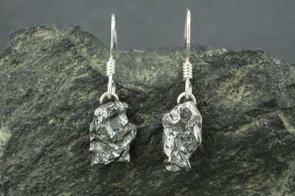 Meteorite Sterling Silver Medium Drop Earrings