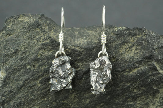 Meteorite Sterling Silver Medium Drop Earrings