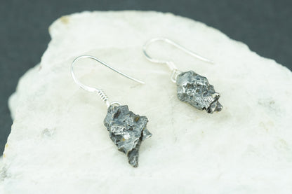 Meteorite Sterling Silver Medium Drop Earrings