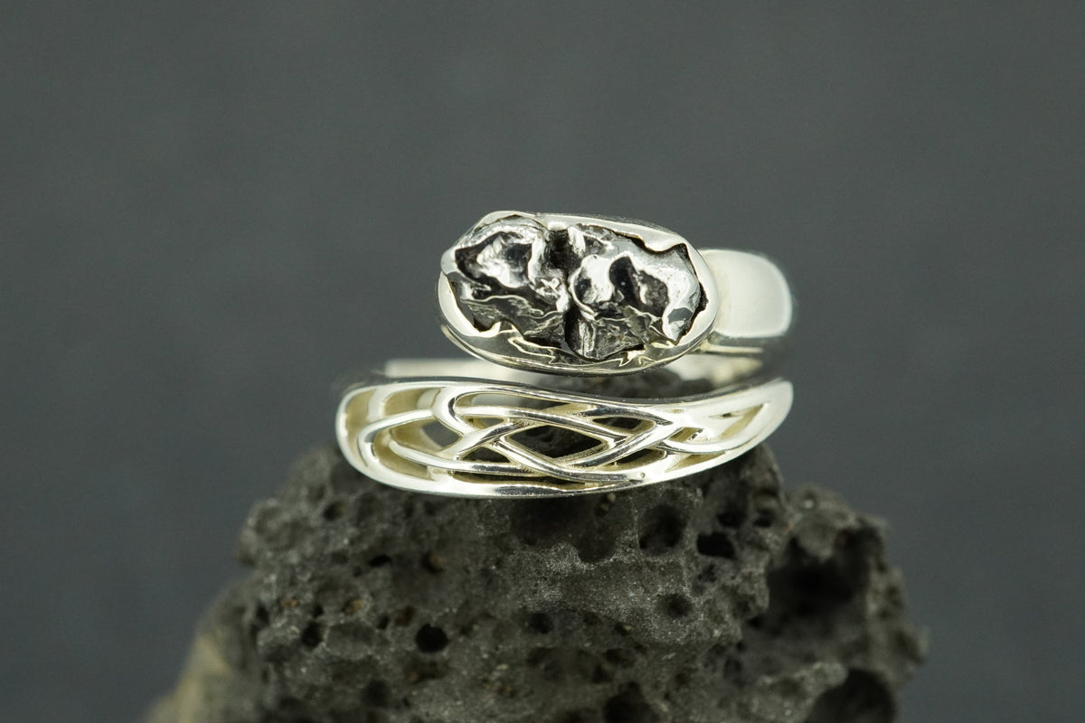 Meteorite Sterling Silver Wrap Ring
