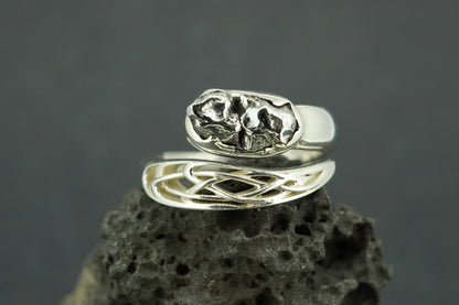 Meteorite Sterling Silver Wrap Ring