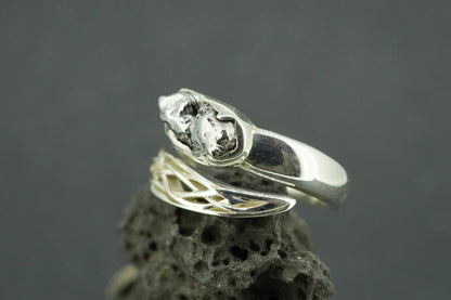 Meteorite Sterling Silver Wrap Ring