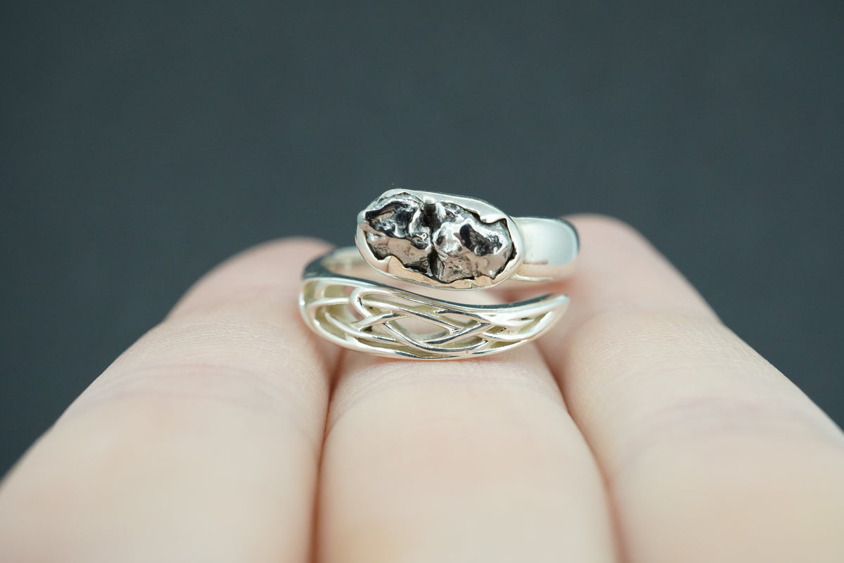 Meteorite Sterling Silver Wrap Ring