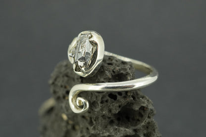 Meteorite Sterling Silver Trinity Ring