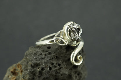 Meteorite Sterling Silver Trinity Ring