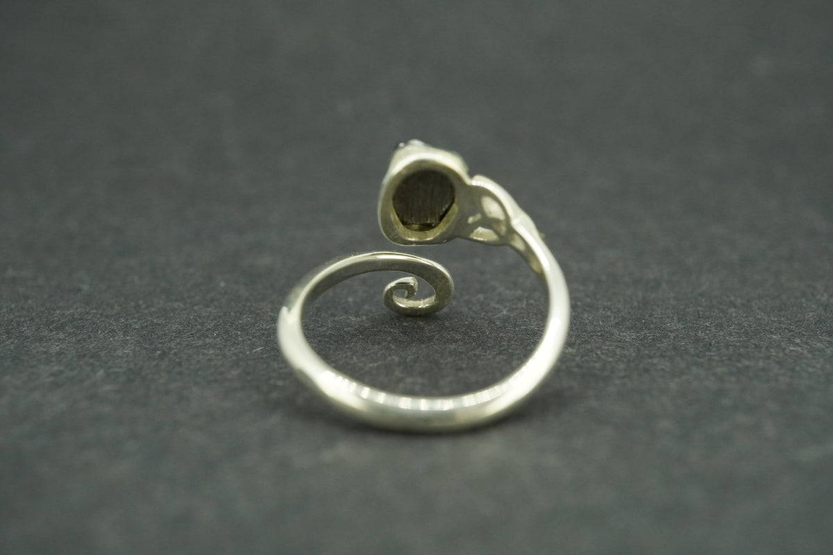 Meteorite Sterling Silver Trinity Ring