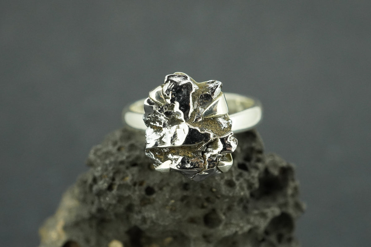 Meteorite Sterling Silver Medium Ring