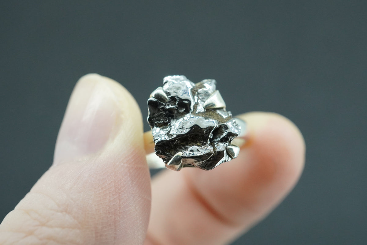 Meteorite Sterling Silver Medium Ring