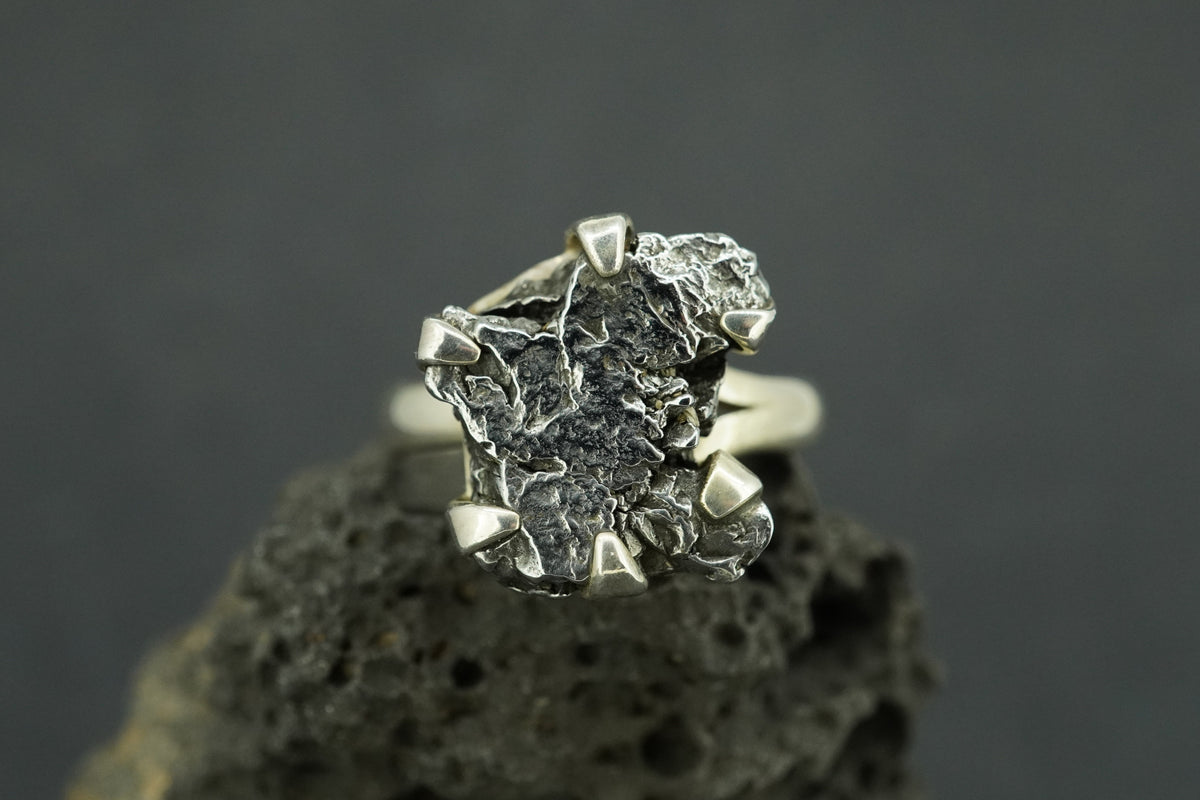 Meteorite Sterling Silver Large Ring