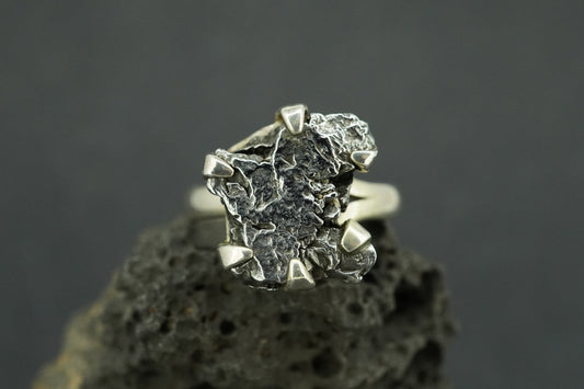 Meteorite Sterling Silver Large Ring