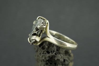 Meteorite Sterling Silver Large Ring