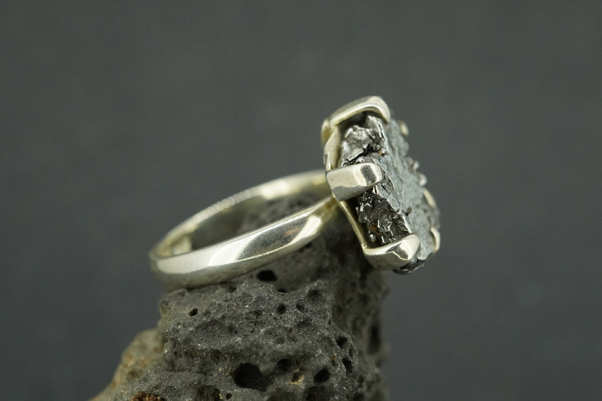 Meteorite Sterling Silver Large Ring