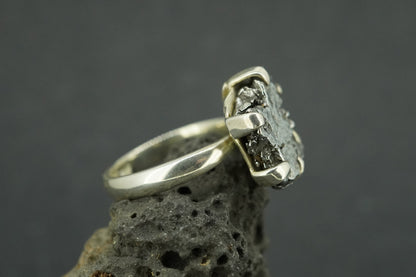 Meteorite Sterling Silver Large Ring