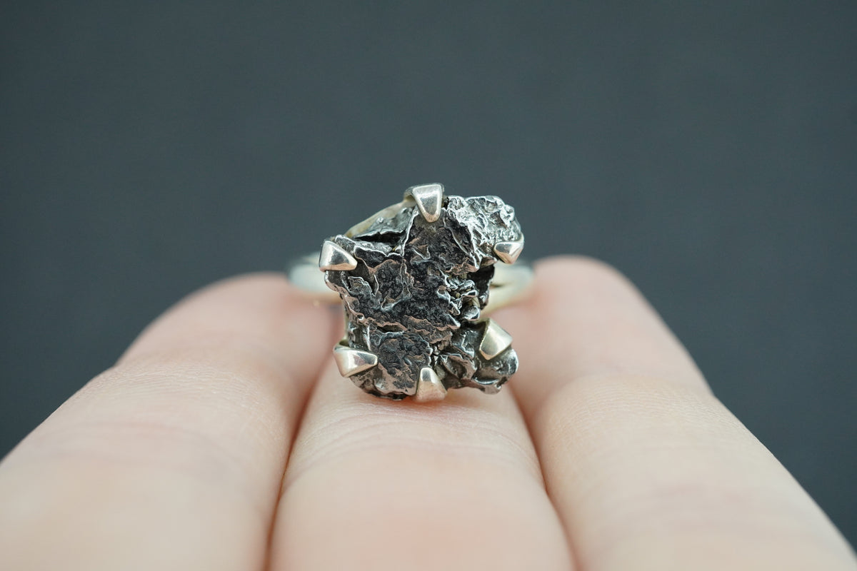 Meteorite Sterling Silver Large Ring