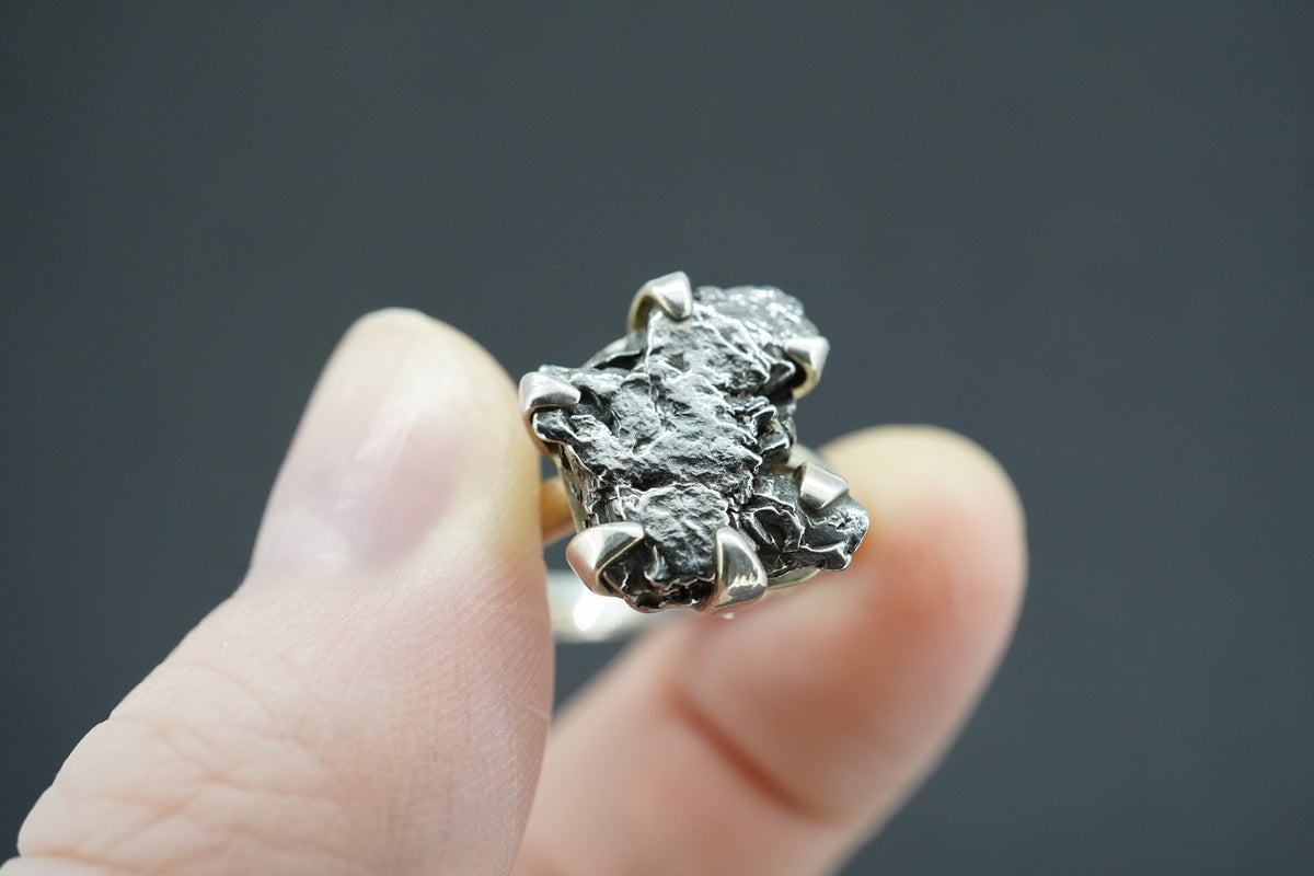 Meteorite Sterling Silver Large Ring