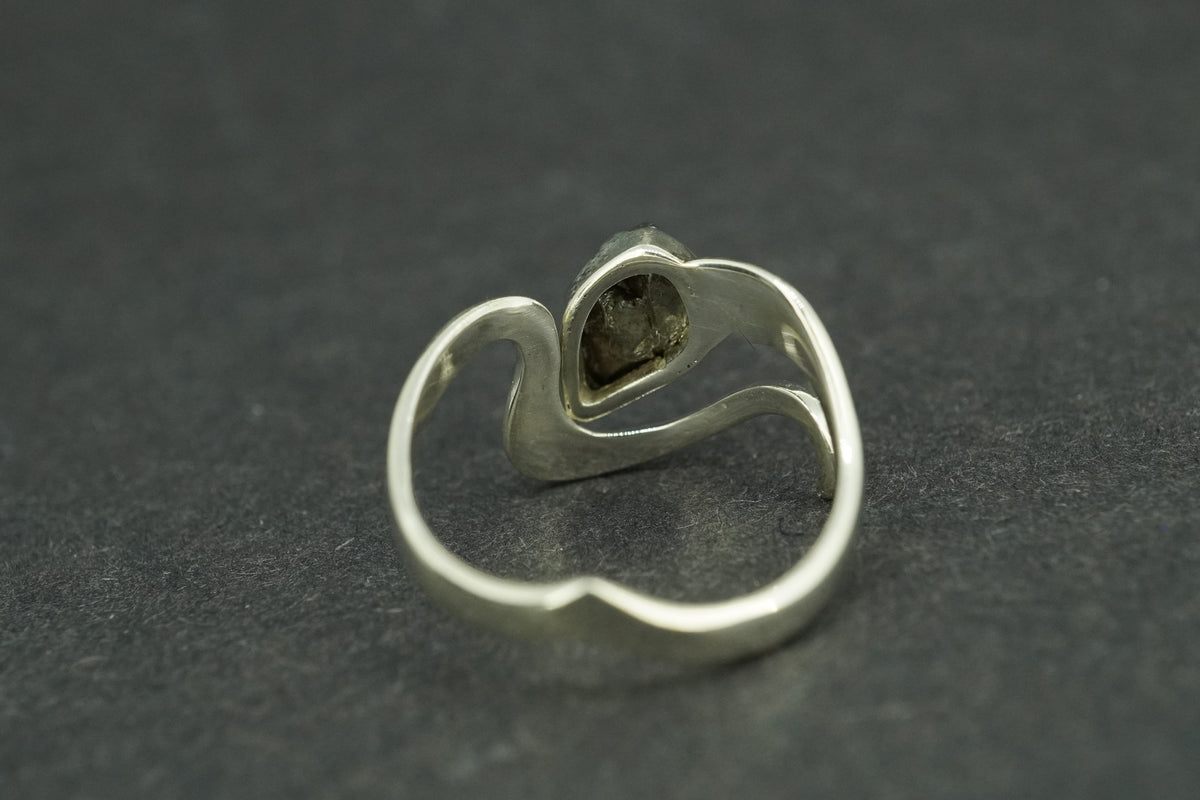 Meteorite Sterling Silver Wave Ring