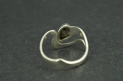 Meteorite Sterling Silver Wave Ring