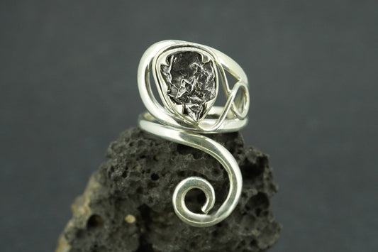 Meteorite Sterling Silver Swirl Ring