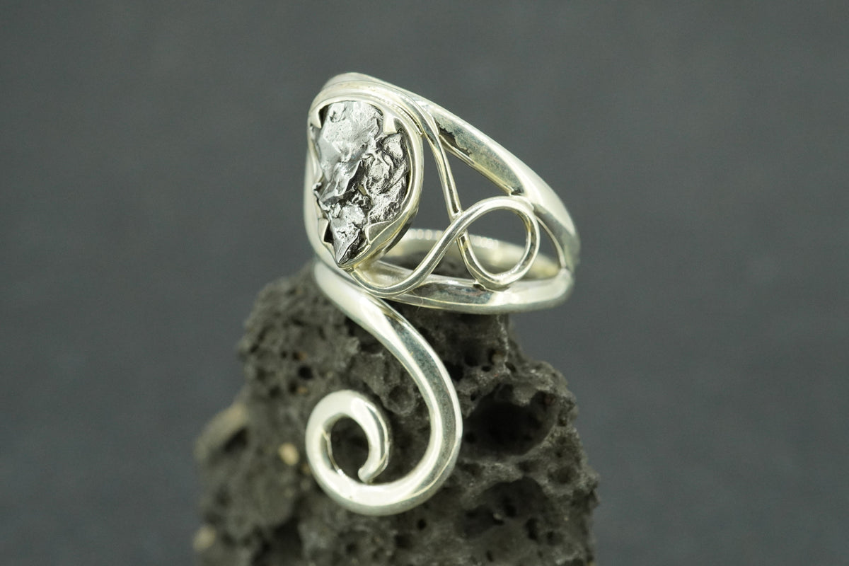 Meteorite Sterling Silver Swirl Ring