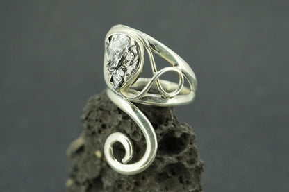 Meteorite Sterling Silver Swirl Ring