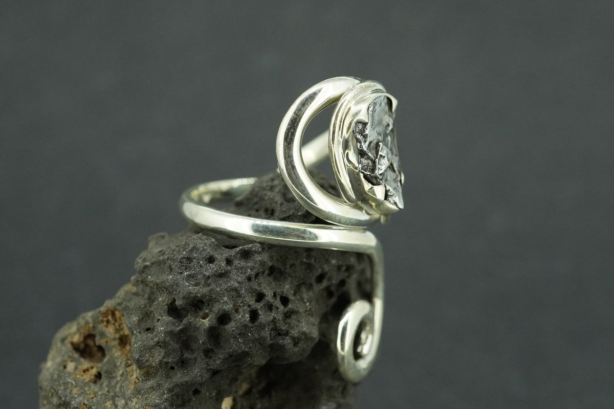 Meteorite Sterling Silver Swirl Ring