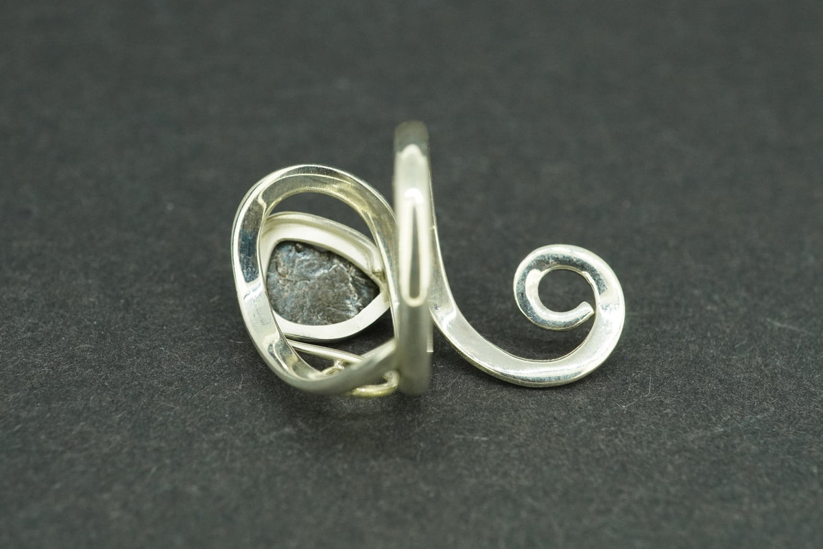 Meteorite Sterling Silver Swirl Ring