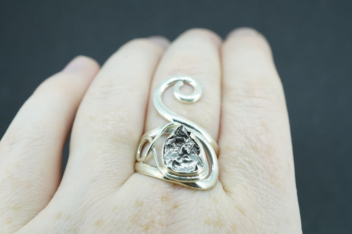 Meteorite Sterling Silver Swirl Ring