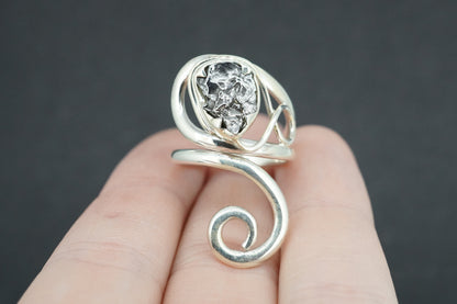 Meteorite Sterling Silver Swirl Ring