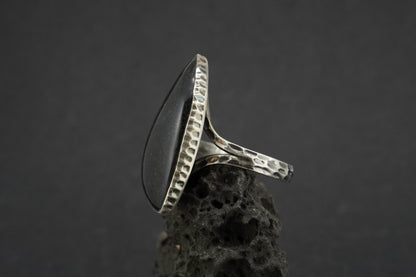 Edinburgh Castle Rock Sterling Silver Large Solitaire Ring