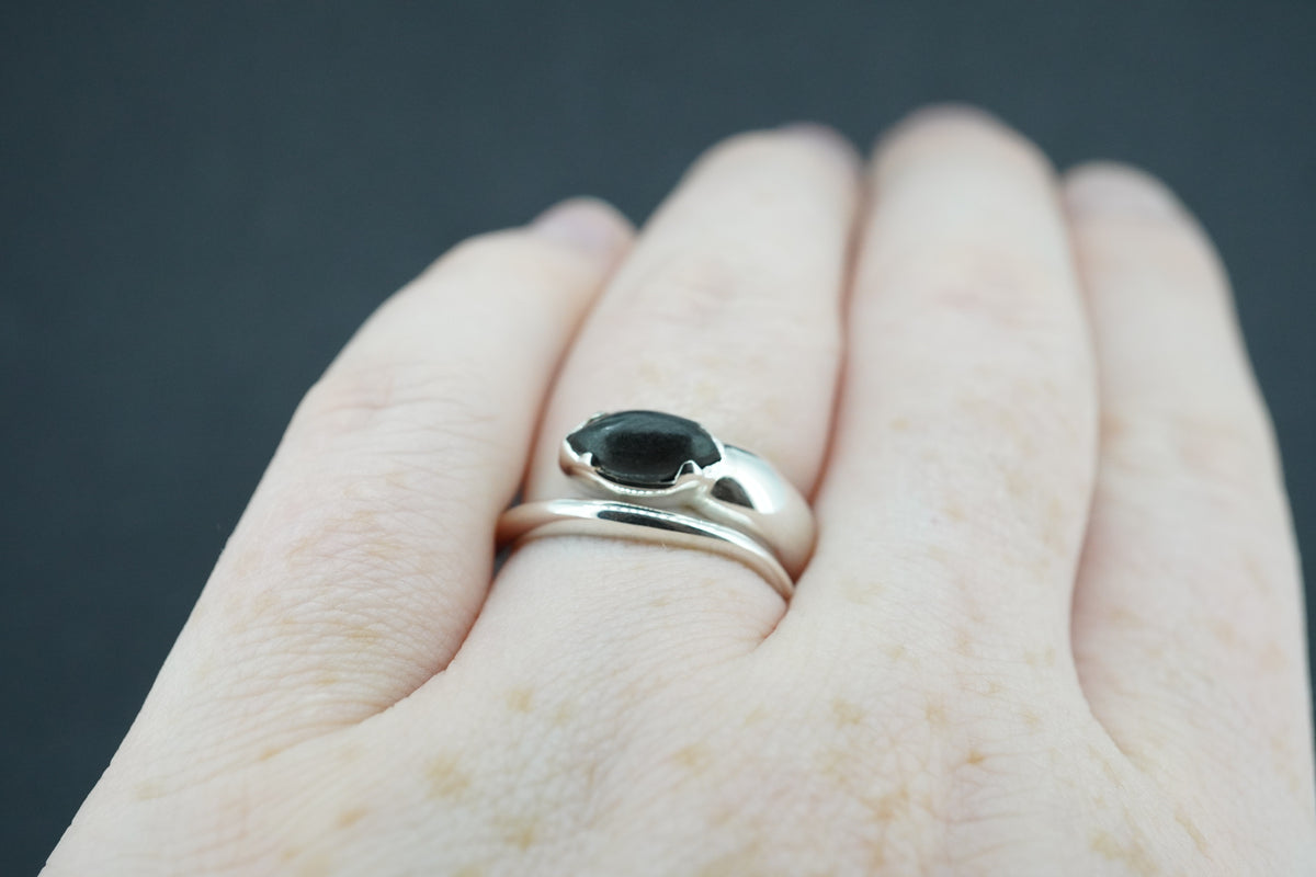 Edinburgh Castle Rock Sterling Silver Snake Ring