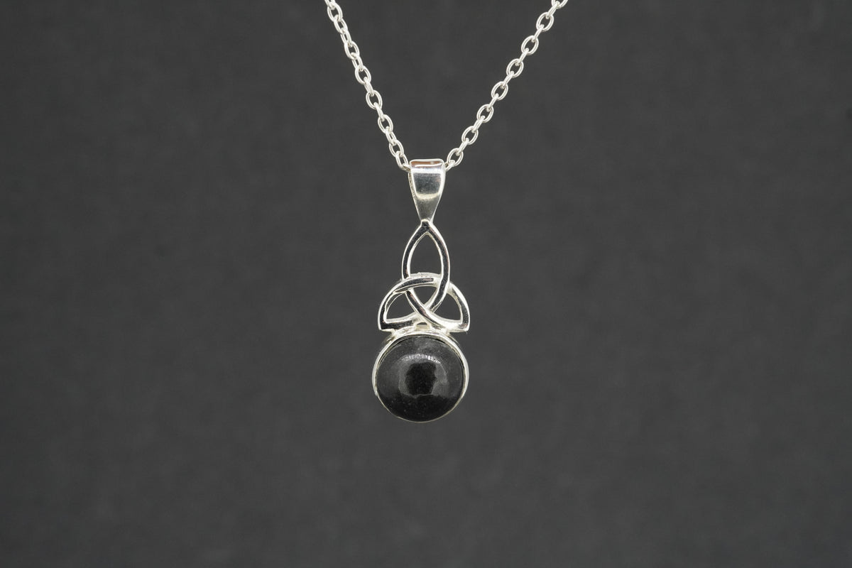 Edinburgh Castle Rock Sterling Silver Round Celtic Pendant