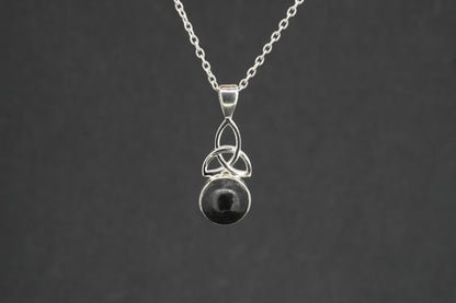 Edinburgh Castle Rock Sterling Silver Round Celtic Pendant